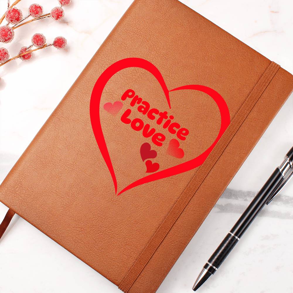 Practice Love Graphic Leather Journal