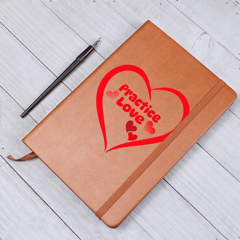 Practice Love Graphic Leather Journal