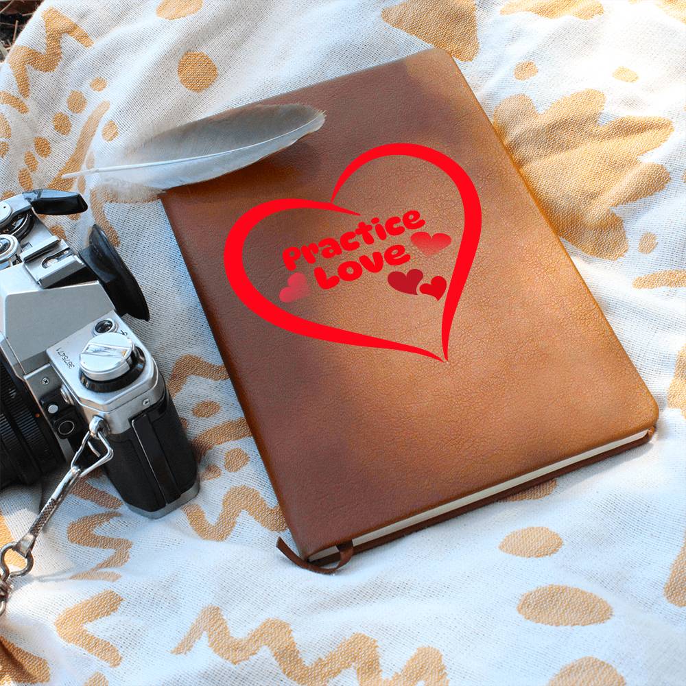 Practice Love Graphic Leather Journal