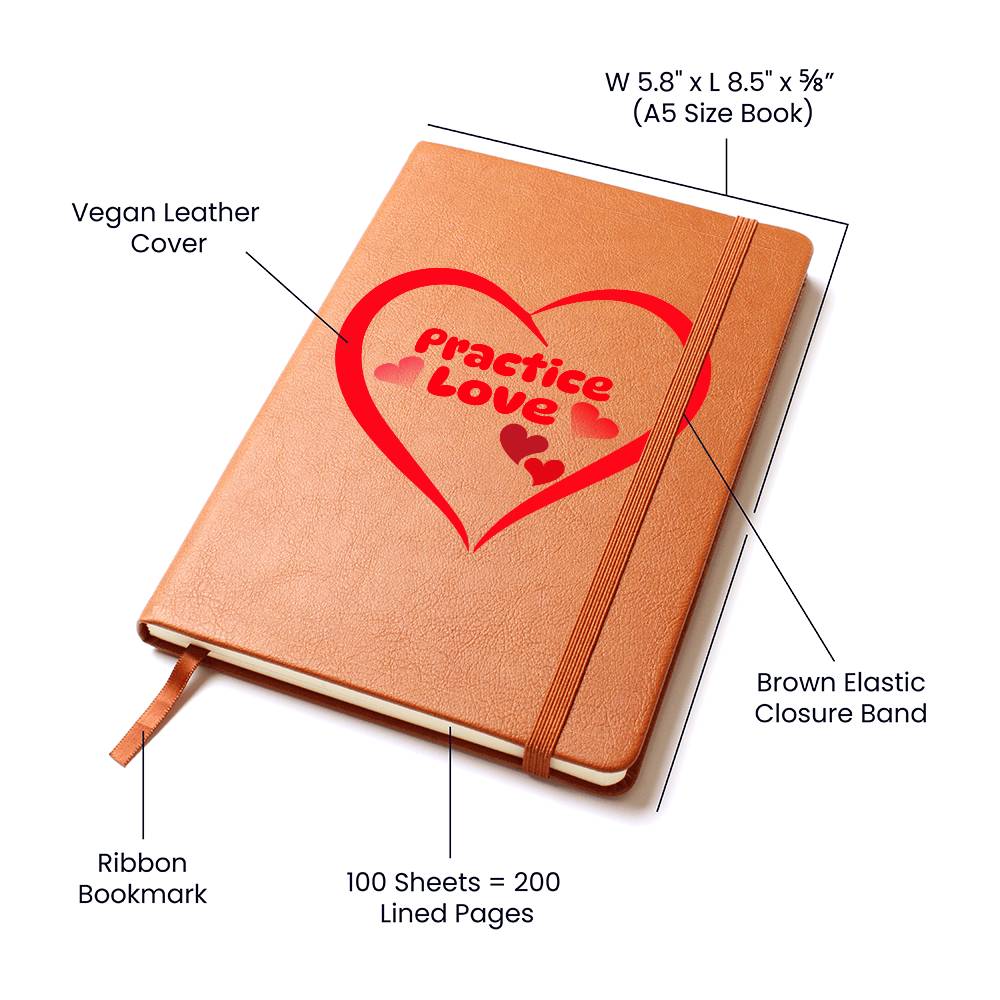 Practice Love Graphic Leather Journal