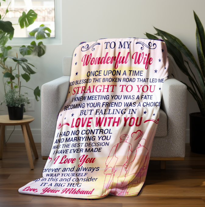 To My Wonderful Wife | FLM Arctic Fleece Blanket 50x60